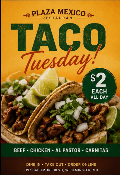 Plaza Mexico Taco Tuesday sample concept