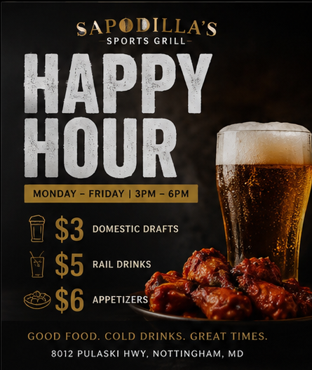 Sapodilla's happy hour sample concept